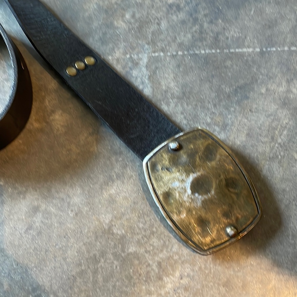 Black belt with brass buckle